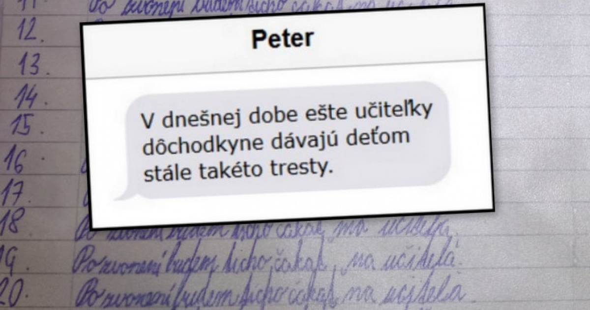 Porušil školský poriadok, dostal takýto trest. Koľko krát to musel napísať?