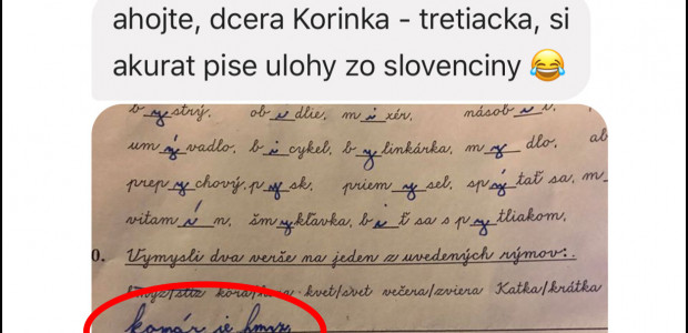 Malá tretiačka mala vymyslieť krátky rým. To, čo vytvorila, pobavilo aj jej maminu